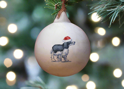 Sprocker Black & White Ceramic Bauble